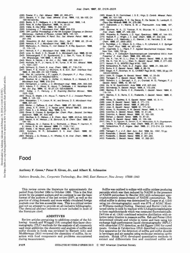 Food Analysis Review Pdf Gel Electrophoresis High Performance Liquid Chromatography