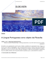 A Língua Portuguesa como objeto da Filosofia | REVISTA PONTES DE VISTA