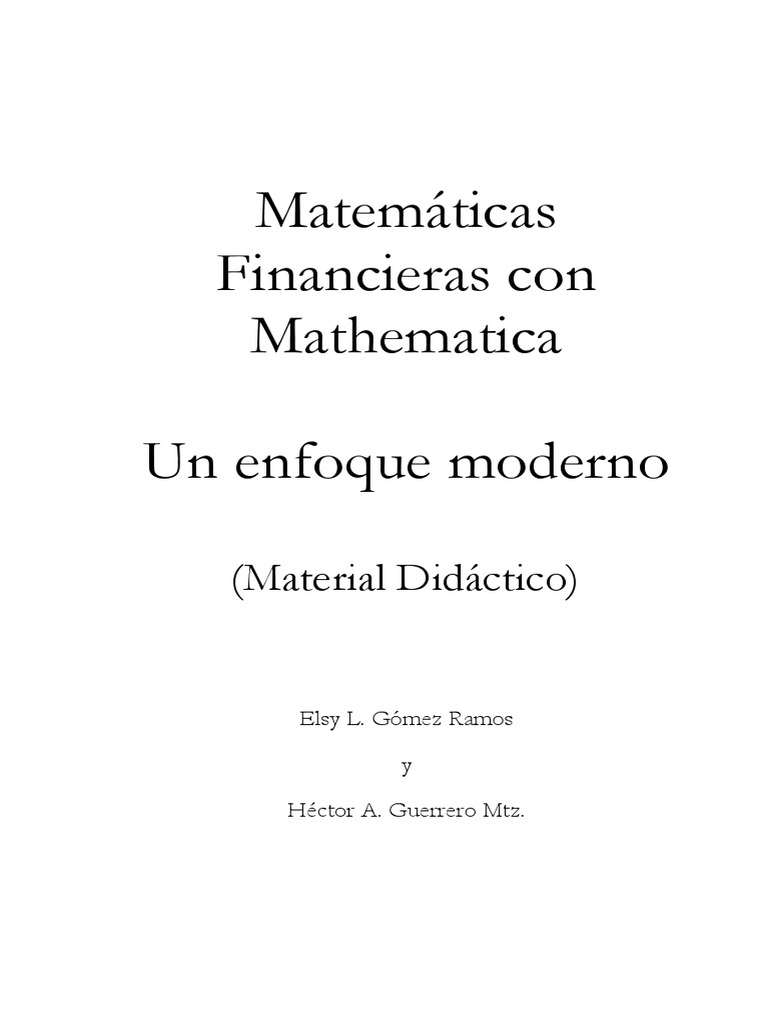 Matematicas Financieras Con Mathematica PDF | PDF | Finanzas ...