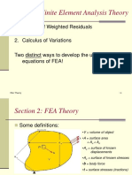 Section 2: Finite Element Analysis Theory: 1. Method of Weighted Residuals 2. Calculus of Variations