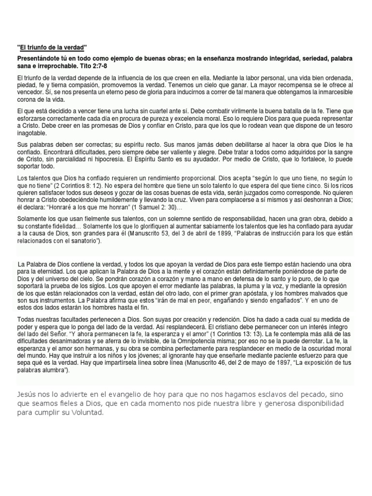 El Triunfo de La Verdad | PDF | Cristo (título) | Fe