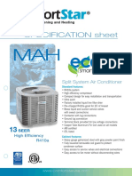 Specification Sheet: Split System Air Conditioner