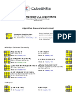 One-Handed OLL Algorithms: Algorithm Presentation Format