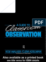 A Guide To Classroom Observartion - Rob Walker & Clem Adelman PDF