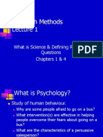 Research Methods: What Is Science & Defining Research Questions Chapters 1 & 4