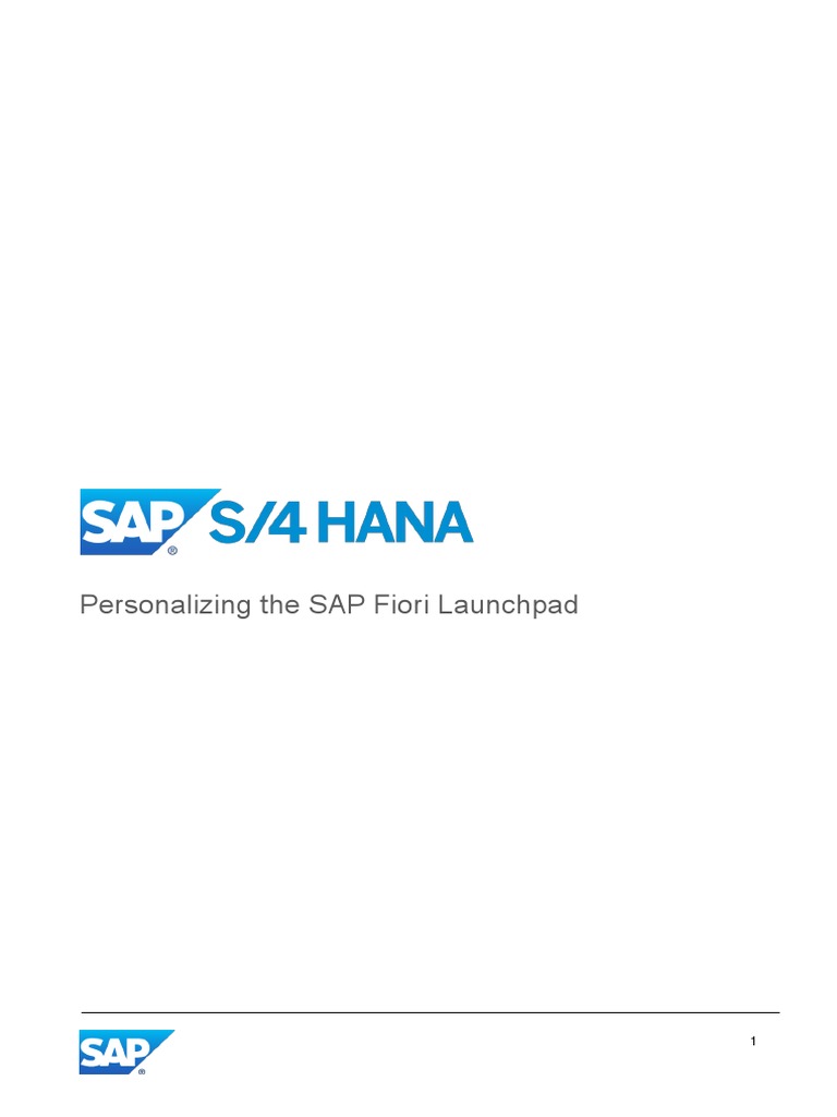 Personalizing The SAP Fiori Launchpad | PDF | Software | Computing