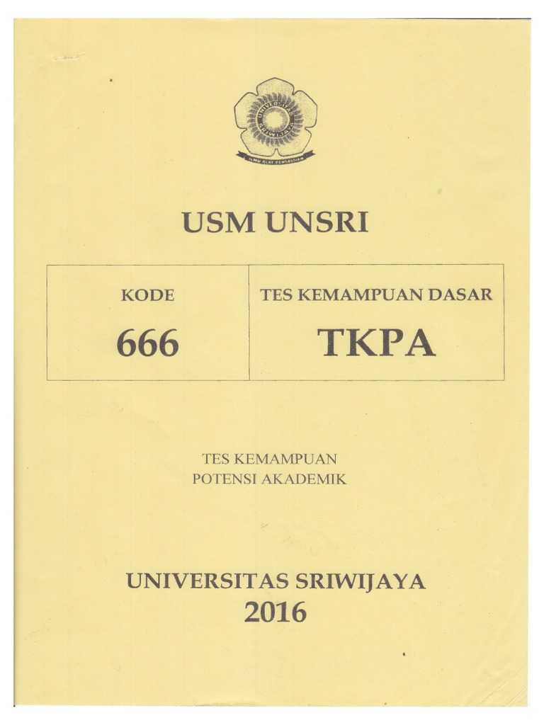 Soal Tkpa Usm Unsri 2016 Pdf Pdf