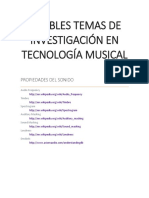 Posibles Temas de Investigación Musical