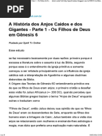 A História Dos Anjos Caídos e Dos Gigantes - Parte 1 - Os Filhos de Deus Em Gênesis 6