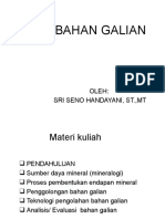 Kimia Bahan Galian: Oleh: Sri Seno Handayani, ST.,MT