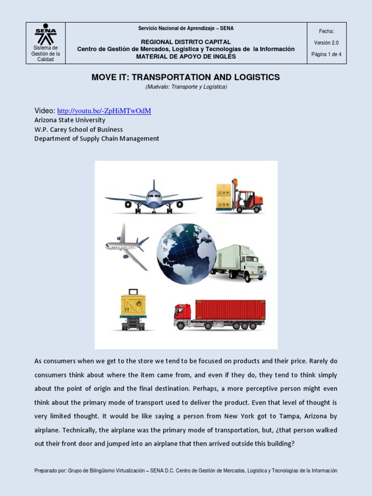 Move It: Transportation and Logistics | PDF | Cargo | Logistics