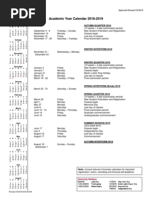 2018 Calendar