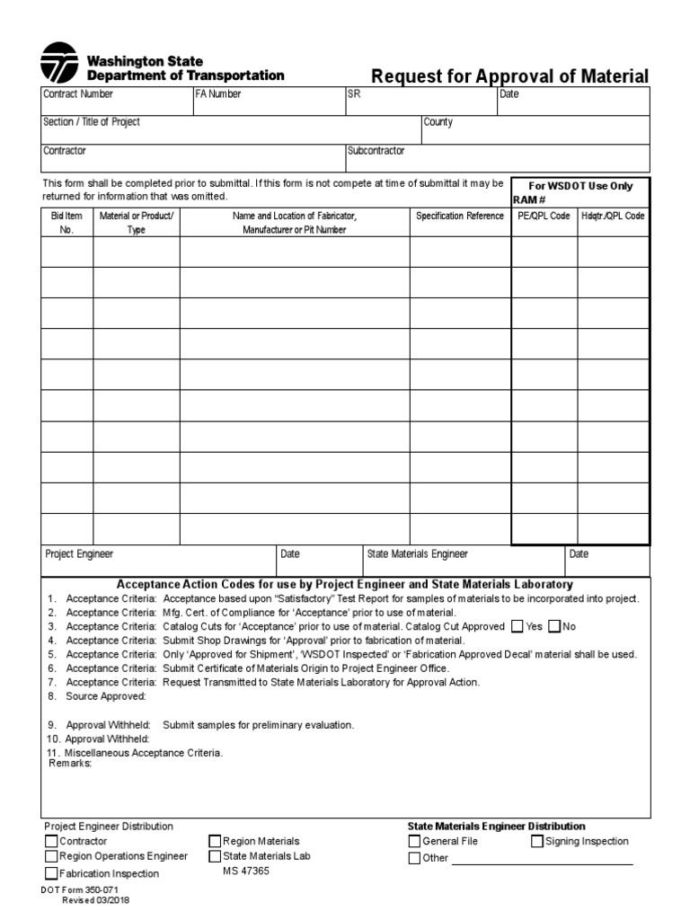 Form Approval Material PDF Engineer Engineering