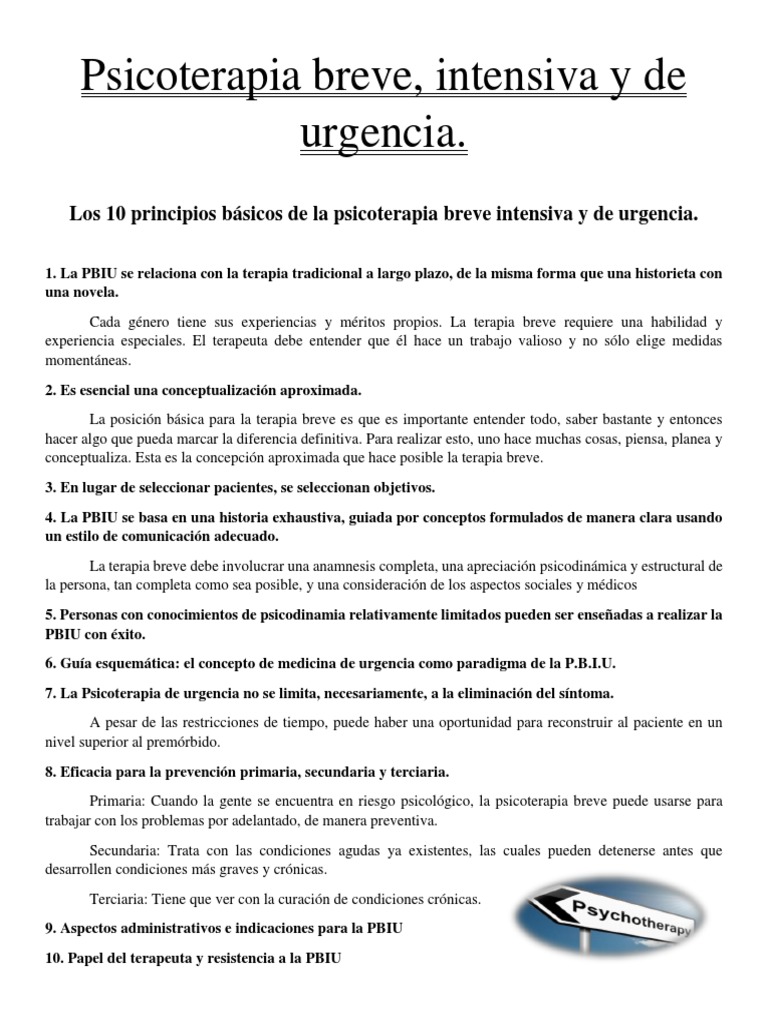 Manual de Psicoterapia Breve Intensiva | PDF | Psicoterapia | Depresión ...