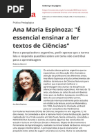 Ana Maria Espinoza e Essencial Ensinar a Ler Textos de Ciencias