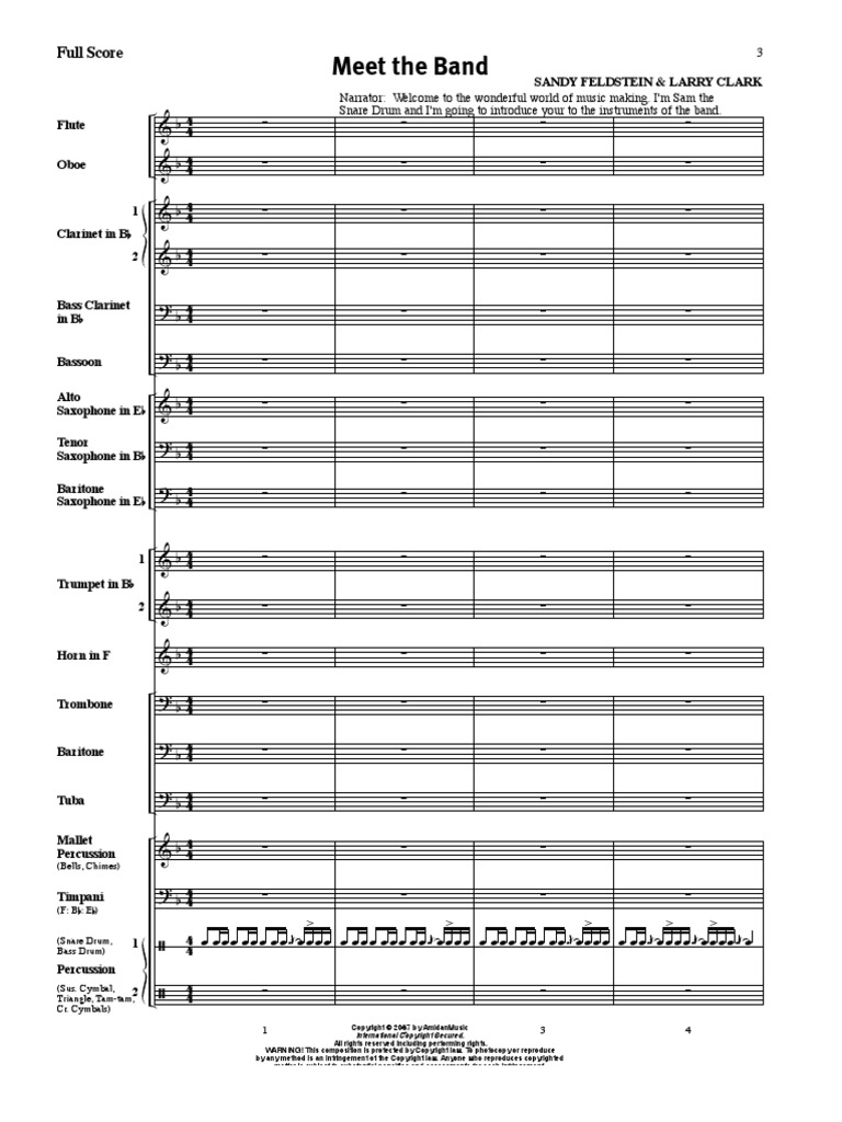 Meet the Band Full Score Musical Instruments Aerophones