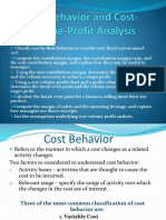 Cost Behavior, Contribution Margin, Break-Even Analysis