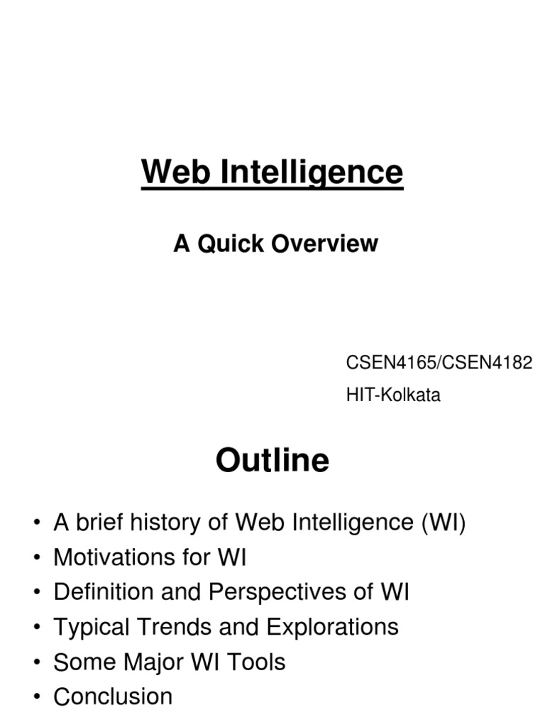 Web Intelligence Overview | PDF | Application Programming Interface ...