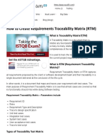 How To Create Requirements Traceability Matrix (RTM)