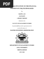 A Comparative Study On The Financial Position of Uniq Technologies