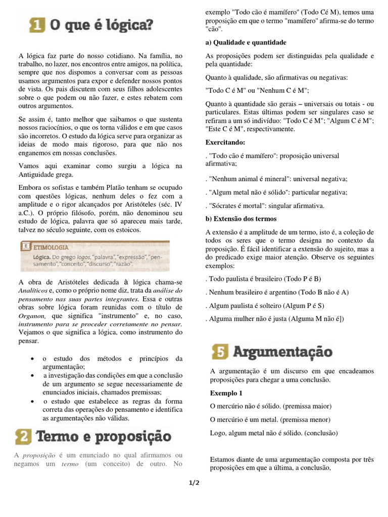 Introdução à Lógica e Argumentação | PDF | Argumento | Lógica