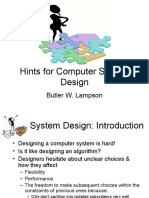 Hints For Computer System Design: Butler W. Lampson