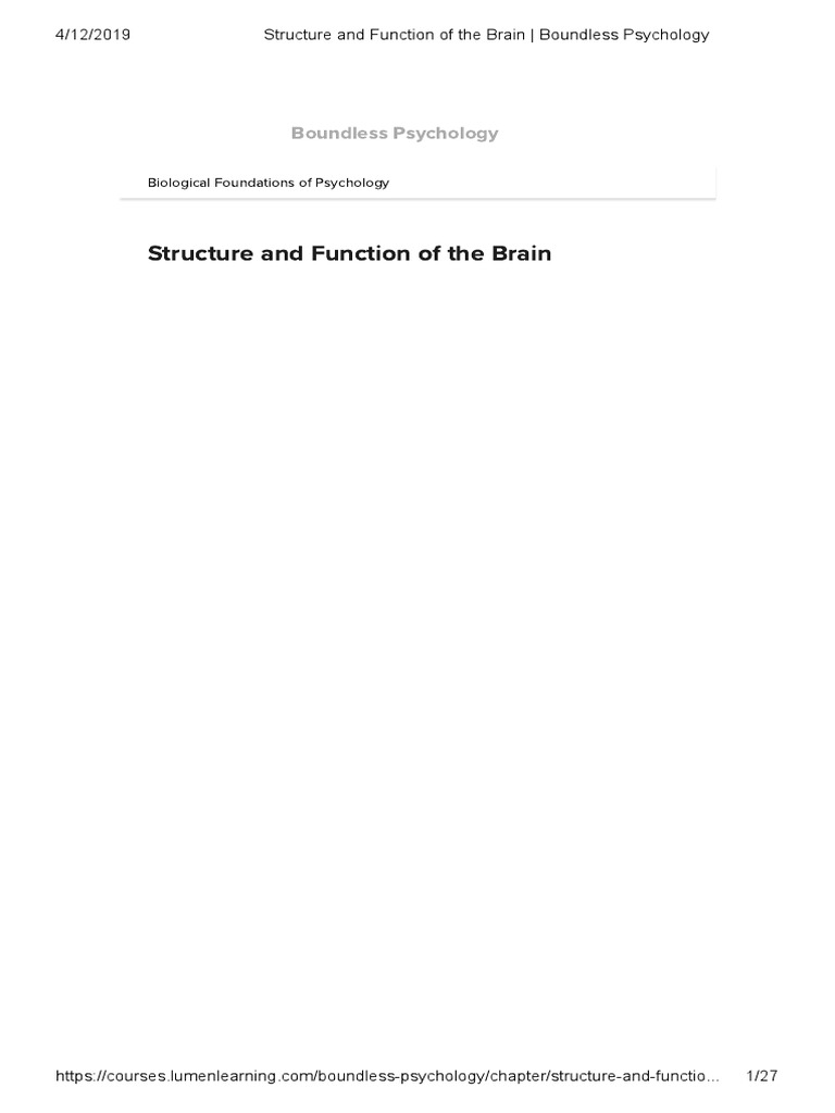 Structure and function of the brain boundless psychology pdf 