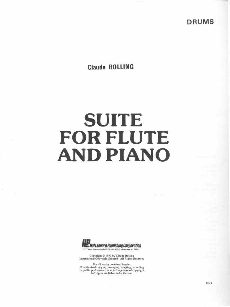 Claude bolling suite for flute and jazz piano trio 1973 drums pdf pdf