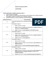 Sciences Assessment Criteria - MYP 1