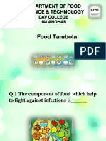 Food Tambola: Department of Food Science & Technology