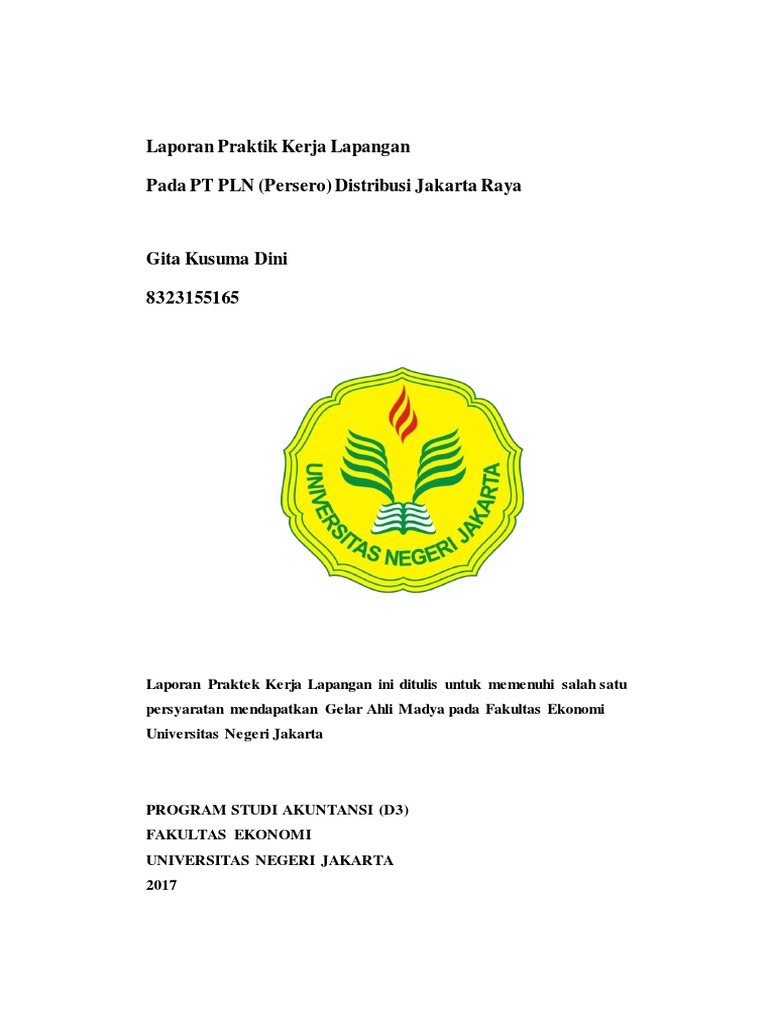 Laporan Pkl 2017 Gita Kusuma Dini 8323155165 D3 Akuntansi Pdf