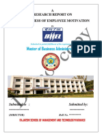 Master of Business Administration,: A Research Report On Effectivness of Employee Motivation
