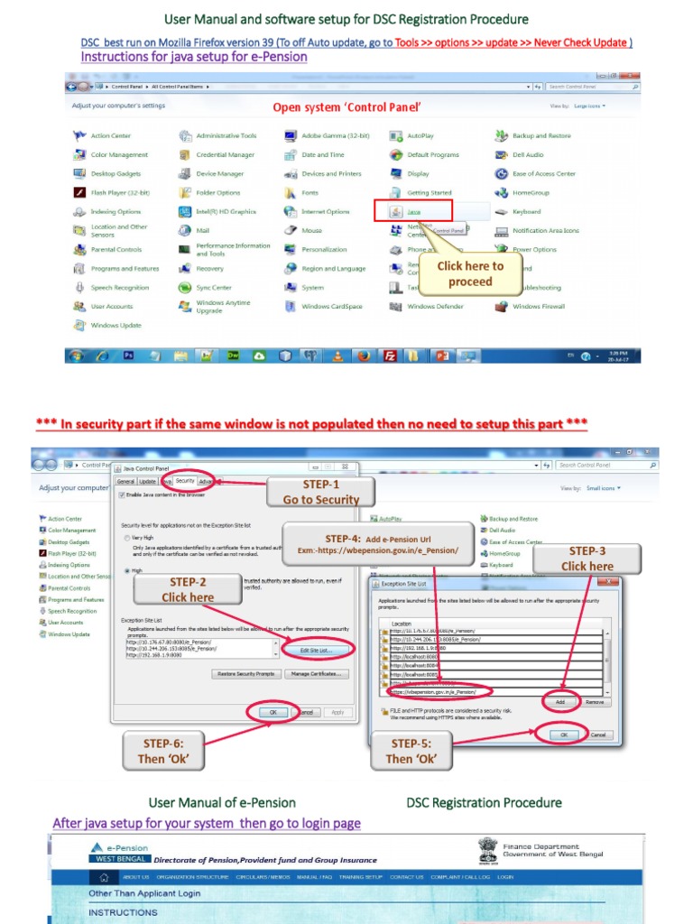 Instructions For Java Setup For E-Pension: User Manual and Software ...
