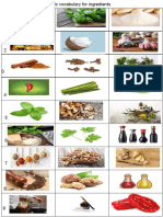 Basic Vocabulary For Ingredients Red PDF