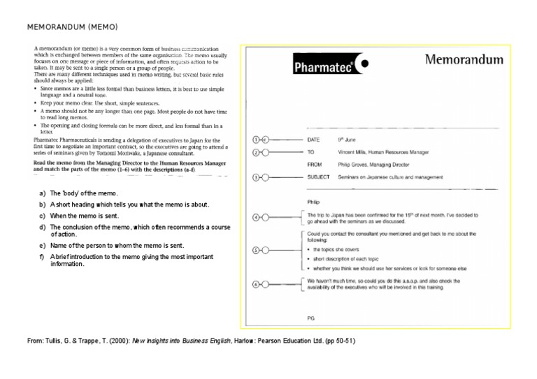 Understanding Memo Structure and Purpose | PDF