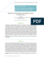 Elementos para Evitar Errores en El Diseño de Investigaciones en Ciencias de La Salud