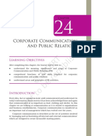 Corporate Communication and Public Relations: Learning Objectives