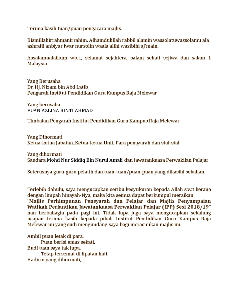 Ucapan Pengarah Spr Pdf