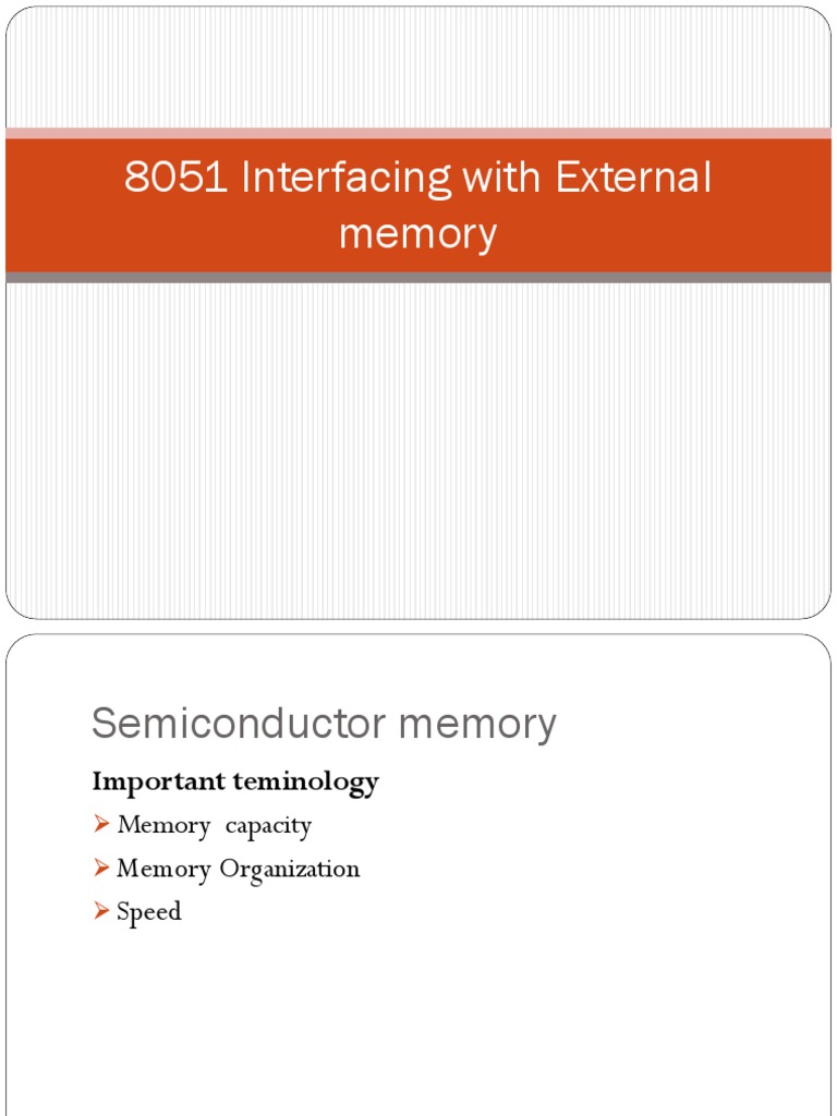8051 External Memory Interfacing Guide | PDF | Random Access Memory ...