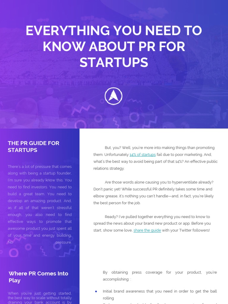 Essential PR Guide for Startups | PDF | Goal | News