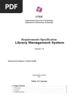 Requirements Specification Library Management System