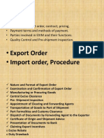Export and Import Order Processing Guide