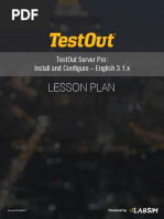 Lesson Plan: Testout Server Pro: Install and Configure - English 3.1.X