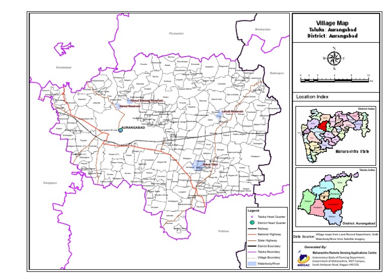 Gangapur Taluka Villages Map Th Abd Aurangabad | Pdf | Remote Sensing | Geographical Technology