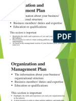 Topic 10 Organization and Management Plan