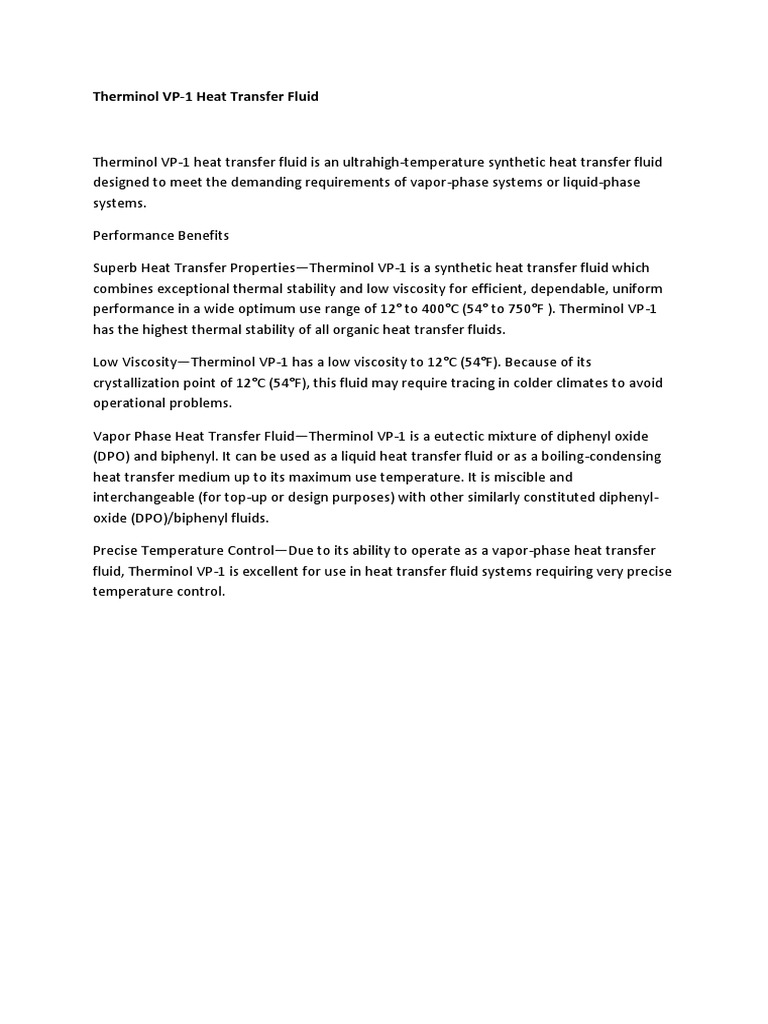 Therminol VP1 Heat Transfer Fluid PDF