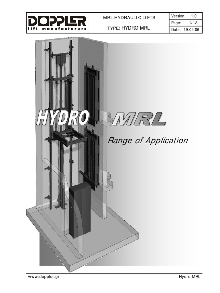 MRL Hydraulic Lift Specifications | PDF | Elevator | Transport