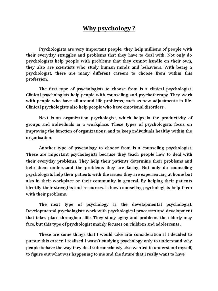 Why Psychology? | PDF