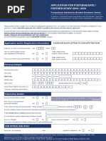 Application for Postgraduate Further Study App Form 2018 2019 v 31 July 2018 for Web