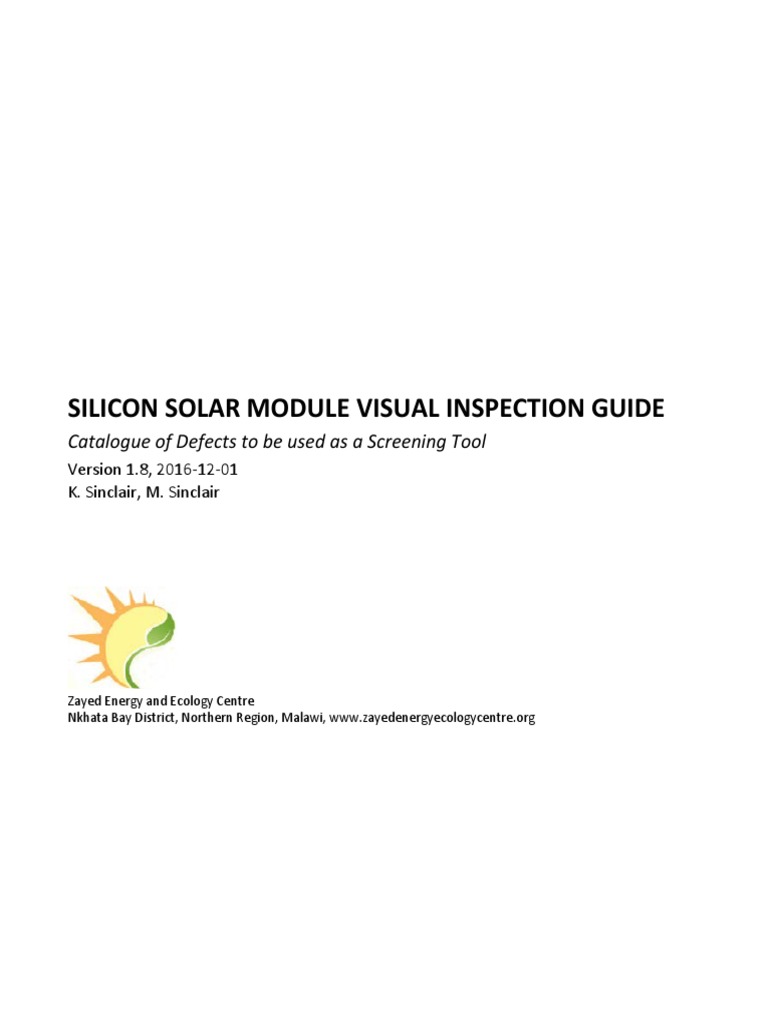 Visual Inspection Guide for PV Modules | PDF | Solar Panel | Photovoltaics